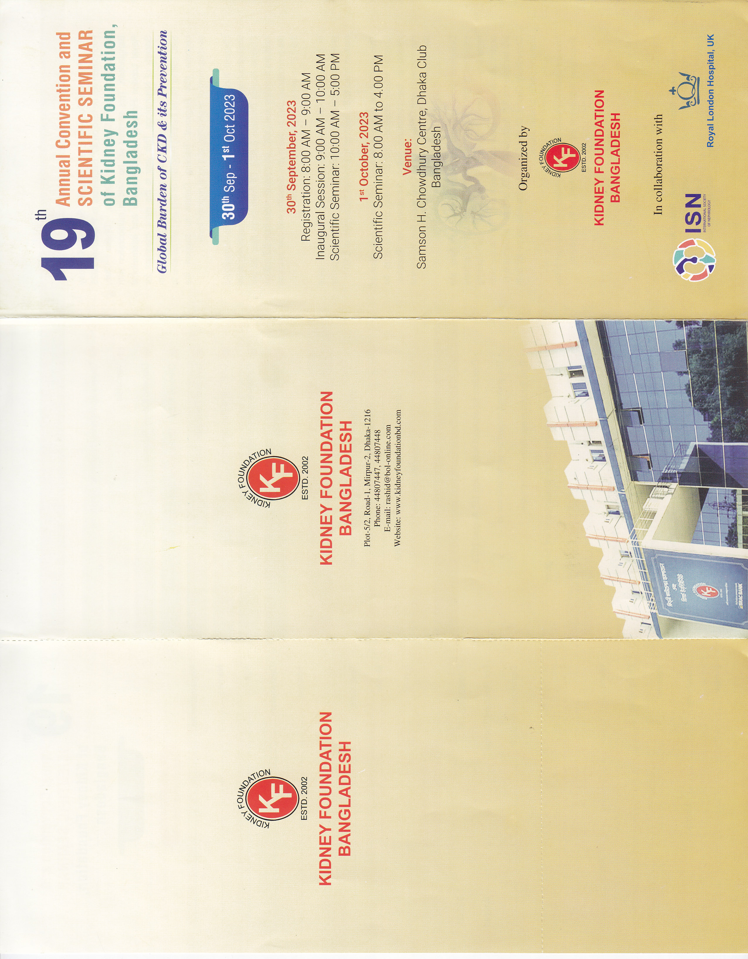 19th Annual Convention & Scientific Seminar of Kidney Foundation, Bangladesh